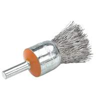 Mounted End Brush with Crimped Wires, 1/2", 0.02" Fill, 1/4" Shank  UE857 | TENAQUIP