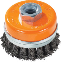 Knot-Twisted Wire Cup Brush with Ring, 3" Dia. x 5/8"-11 Arbor  UE895 | TENAQUIP