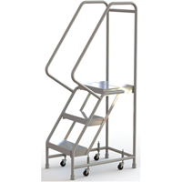 Rolling Ladder, 3 Steps, 16" Step Width, 30" Platform Height, Aluminum  VC480 | TENAQUIP