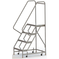 Rolling Ladder, 4 Steps, 24" Step Width, 40" Platform Height, Aluminum  VC483 | TENAQUIP