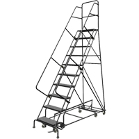 All Directional Rolling Ladder, 10 Steps, 24" Step Width, 100" Platform Height, Steel  VC543 | TENAQUIP