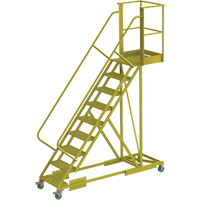 Cantilever Rolling Ladder, Supported, 9 Steps, 20" Platform Depth, 90" Platform Height  VC650 | TENAQUIP