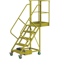 Cantilever Rolling Ladder, Unsupported, 5 Steps, 20" Platform Depth, 50" Platform Height  VC656 | TENAQUIP