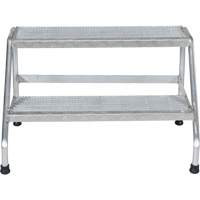 Aluminum Step Stand, 2 Step(s), 32-13/16" W x 24-9/16" L x 20" H, 500 lbs. Capacity  VD458 | TENAQUIP