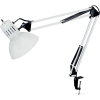 Swing Arm Clamp-On Desk Lamps, 100 W, Incandescent, C-Clamp, 36" Neck, White  XA983 | TENAQUIP