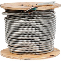 Câble de fils en cuivre armé, Plein Type de fil, 600 V, 0,51" dia ext., 12 AWG, 246' lo XI792 | TENAQUIP