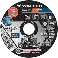 Zip™ Cut-Off Wheel, 2" x 1/16", 5/16" Arbor, Type 1, Aluminum Oxide, 5100 RPM  YC582 | TENAQUIP